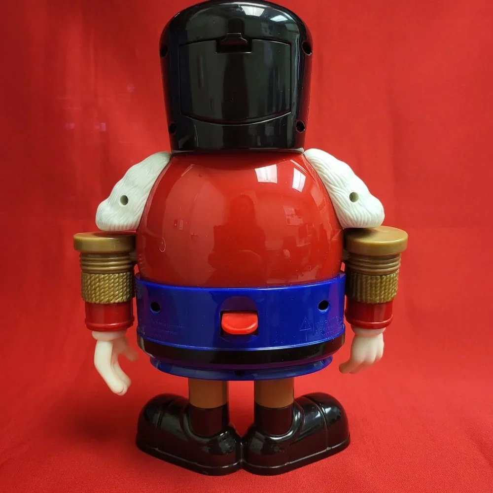 M&M's Candy Dispenser Nutcracker Sweet Holiday Blue Character with Red Holiday S